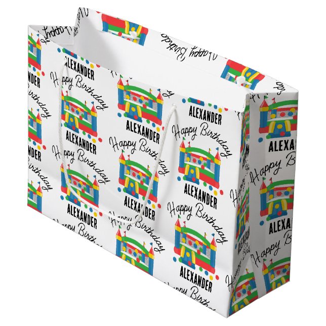 Sacola Para Presentes Grande Nome das Crianças do Castelo de Salto (Frente inclinada)