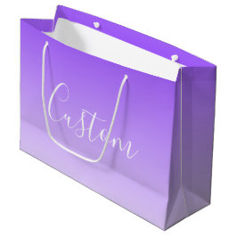 Sacola Para Presentes Grande Nome de Letra Cursiva & Sombreado Roxo Claro Editá