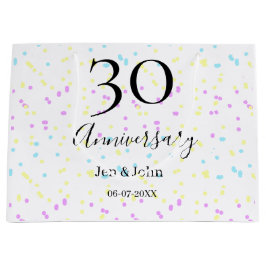 Sacola Para Presentes Grande Nome do aniversário da 30 da bolinhas de  amarelo-