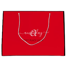 Sacola Para Presentes Grande Nome do Monograma Compro Vermelho Negro Casamento 