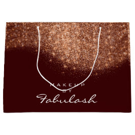 Sacola Para Presentes Grande Nome Dourado do Rosa Burgundy