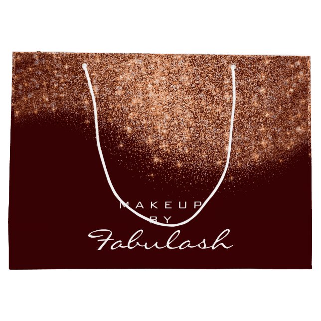 Sacola Para Presentes Grande Nome Dourado do Rosa Burgundy (Verso)