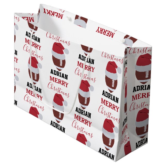 Sacola Para Presentes Grande Nome Personalizado da Bola Gridiron de Futebol de  (Frente inclinada)