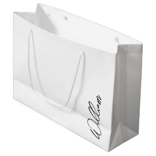 Sacola Para Presentes Grande Nome Personalizado de Script Moderno