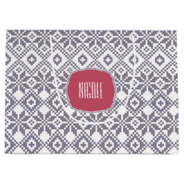 Sacola Para Presentes Grande Nome Personalizado Natal Padrão de Floco de Neve N