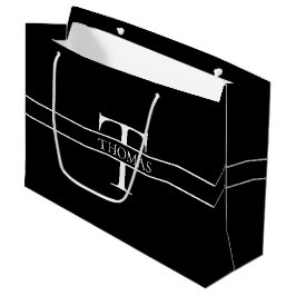 Sacola Para Presentes Grande Nome Personalizado Personalizado Elegante Monogram