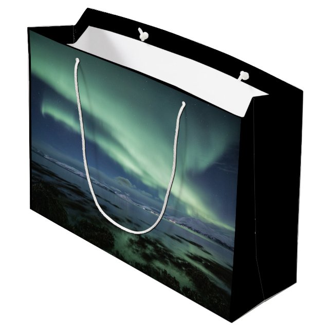 Sacola Para Presentes Grande Norte Lights Noruega (Verso inclinado)