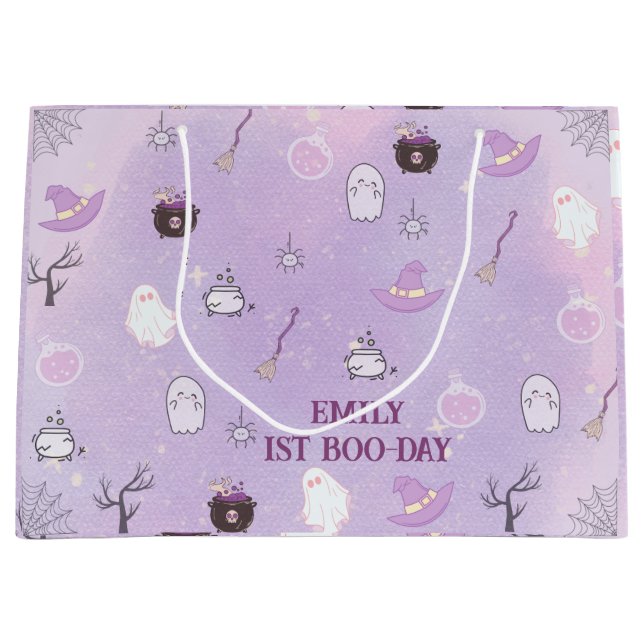 Sacola Para Presentes Grande Nosso pequeno primeiro aniversario de Dia das Brux (Frente)