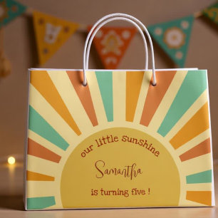 Sacola Para Presentes Grande nosso sol grande sol com raios de aniversário