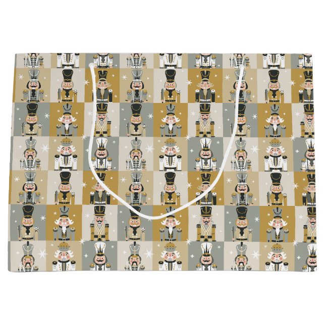 Sacola Para Presentes Grande Nozes de Natal Festivas (Frente)