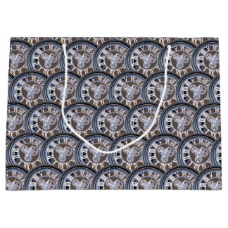 Sacola Para Presentes Grande Números romanos Relógio de Artes de Vintagem