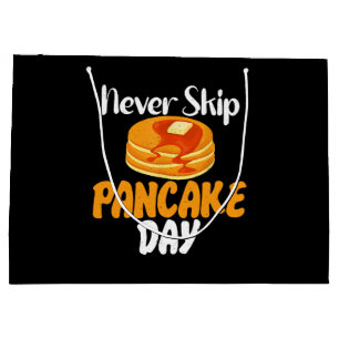 Sacola Para Presentes Grande Nunca saltar o Dia do Pancake