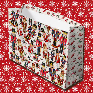 Sacola Para Presentes Grande Nutcracker Tosse Peppermint Doces de Natal