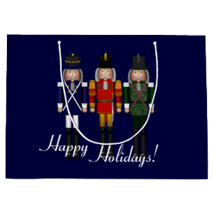 Sacola Para Presentes Grande Nutcracker Trio, Blue-GIFT BAG L