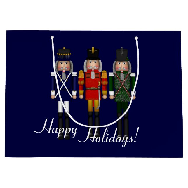 Sacola Para Presentes Grande Nutcracker Trio, Blue-GIFT BAG L (Frente)