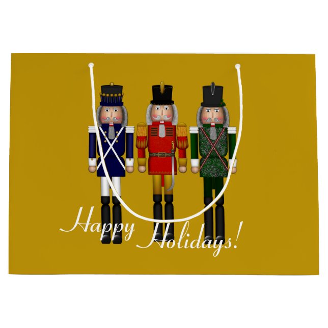 Sacola Para Presentes Grande Nutcracker Trio, Dourado GIFT BAG L (Frente)