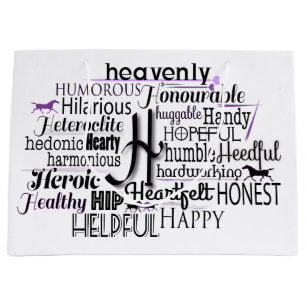 Sacola Para Presentes Grande Nuvem Adjetiva do Word começando com a letra H
