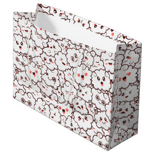 Sacola Para Presentes Grande Nuvens de Kawaii Cute
