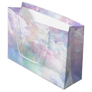 Sacola Para Presentes Grande Nuvens Sonhadoras e Estrelas