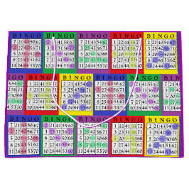 Sacola Para Presentes Grande O BINGO colorido do divertimento carda o saco do