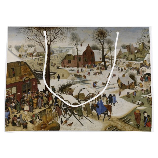Sacola Para Presentes Grande O Censo de Belém (por Pieter Bruegel) (Frente)