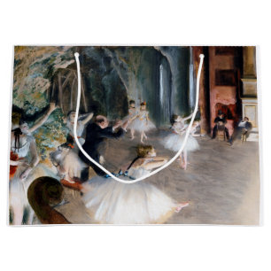 Sacola Para Presentes Grande O ensaio no palco, Edgar Degas