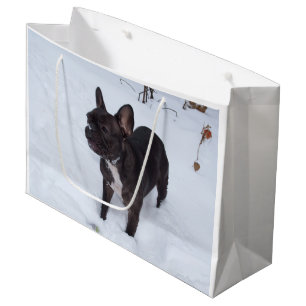 Sacola Para Presentes Grande O Garoto Negro Doce Gosta De Neve