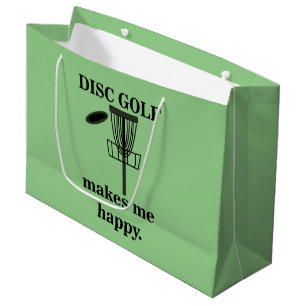 Sacola Para Presentes Grande O Golf do Disco Me Torna Um Golfe De Disco Feliz