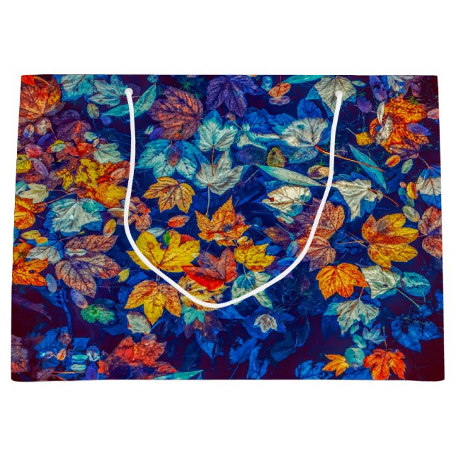 Sacola Para Presentes Grande O índio cai folhas espiralando padrão (Frente)