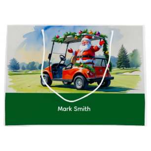 Sacola Para Presentes Grande O Natal do Golf era temido com saco de golfe e coi