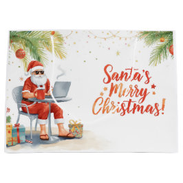 Sacola Para Presentes Grande O Natal dos Amantes de Computador Online do Papai 