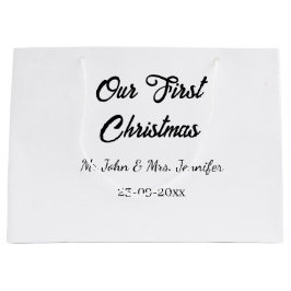 Sacola Para Presentes Grande O nosso primeiro Natal, Sr. e Sra. casal, data