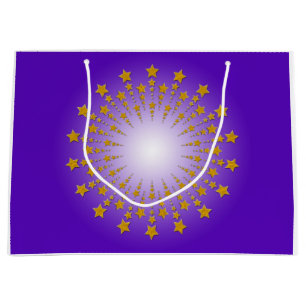 Sacola Para Presentes Grande O ouro do círculo estrelado é o seu traseiro. & id