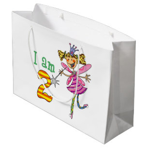 Sacola Para Presentes Grande Ò partido personalizado da fada da princesa do