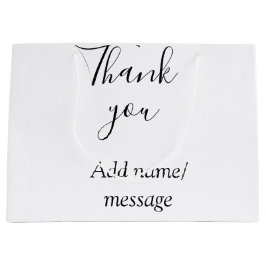 Sacola Para Presentes Grande Obrigado adicionar nome mensagem caligrafia simple
