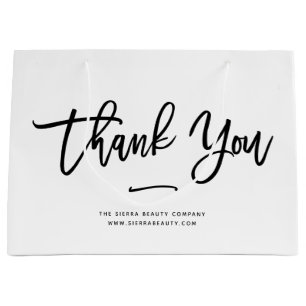 Sacola Para Presentes Grande Obrigado! Chic Custom Retail Shopping Bag