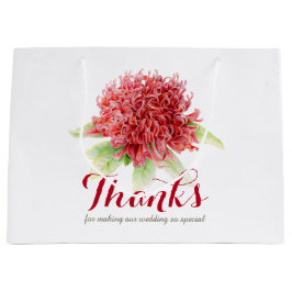 Sacola Para Presentes Grande Obrigado de arte da flor Red Waratah você bolsas d