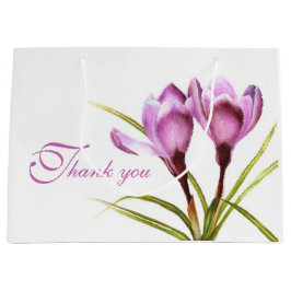 Sacola Para Presentes Grande Obrigado de arte de croco roxo, seu presente