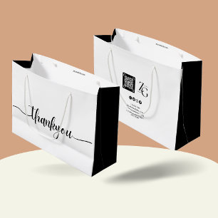Sacola Para Presentes Grande Obrigado Personalizado Com A Empresa De Logotipos 