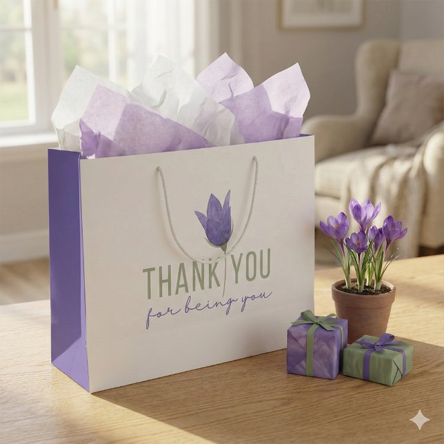 Sacola Para Presentes Grande Obrigado Por Seres Tão Bonitos. (Show your gratitude with this, "Thank you for being you" gift bag! Matching tissue paper available.)