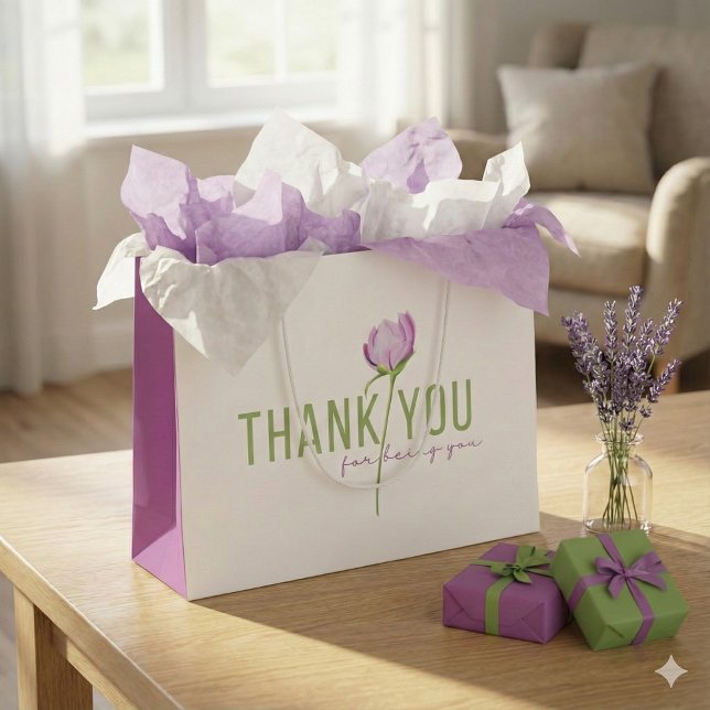 Sacola Para Presentes Grande Obrigado Por Seres Tão Bonitos. (Show your gratitude with this, "Thank you for being you" gift bag! Matching tissue paper available.)