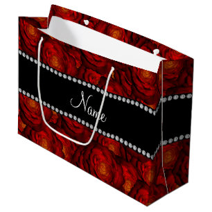 Sacola Para Presentes Grande Obscuridade conhecida personalizada - rosas