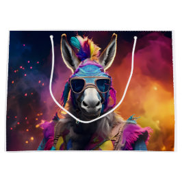 Sacola Para Presentes Grande Óculos Azuis Funky Donkey