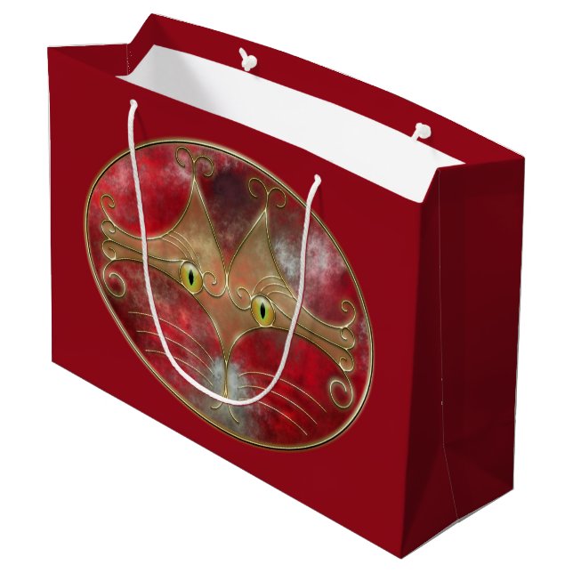 Sacola Para Presentes Grande Olhos de Gato com Saco de Presente (Verso inclinado)