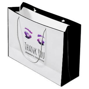 Sacola Para Presentes Grande Olhos Roxos Glamurosos & Sobrancelhas Aquarela Obr