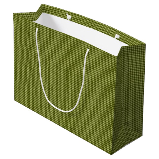 Sacola Para Presentes Grande Olive Green Gingham-GIFT BAG L (Verso inclinado)