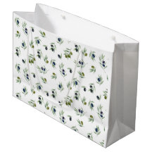 Olive Green Leaves Watercolor Floral Pattern
