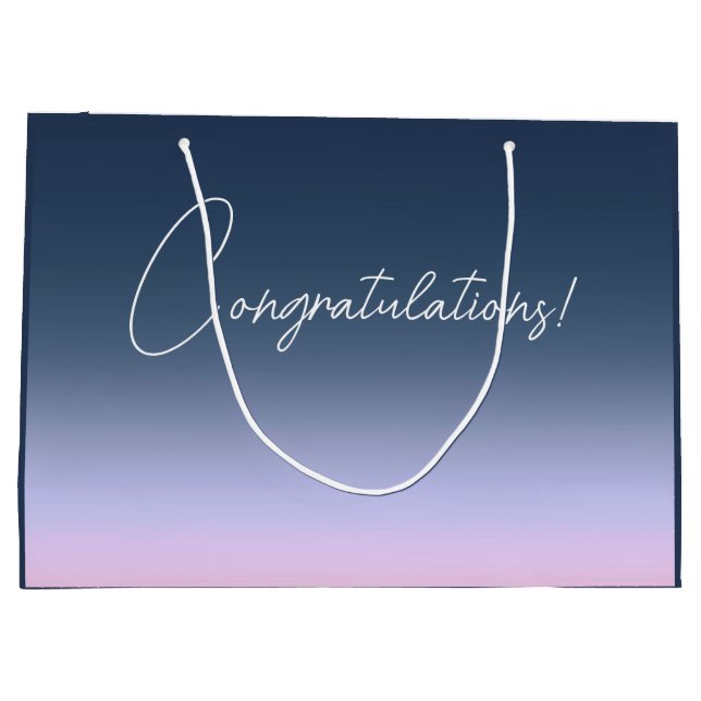 Sacola Para Presentes Grande Ombre Rosa-Azul . (Verso)