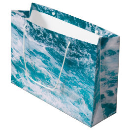 Sacola Para Presentes Grande Ondas do Oceano Azul