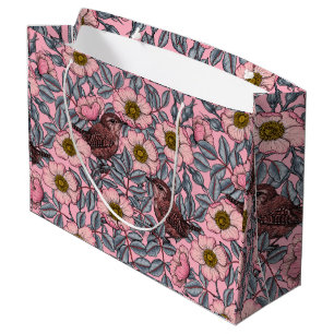 Sacola Para Presentes Grande Ondas nos rosas